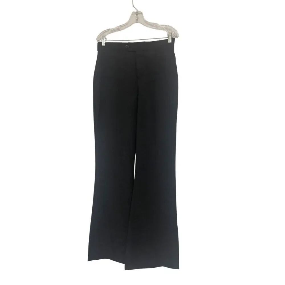 BETTTER Womens Flared Trouser Pants Size 38 Black Wool Hourglass Shaped Suit NWT